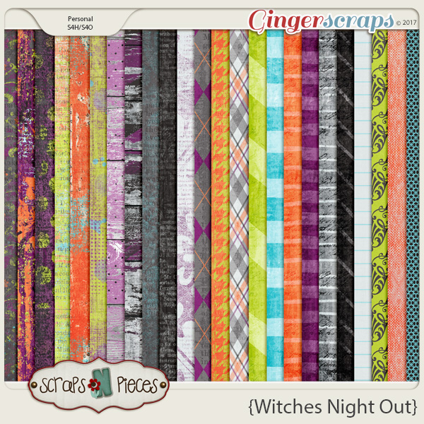 Witches Night Out Papers by Scraps N Pieces