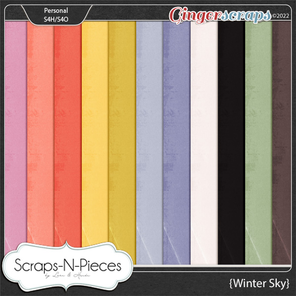 Winter Sky Cardstocks by Scraps N Pieces 
