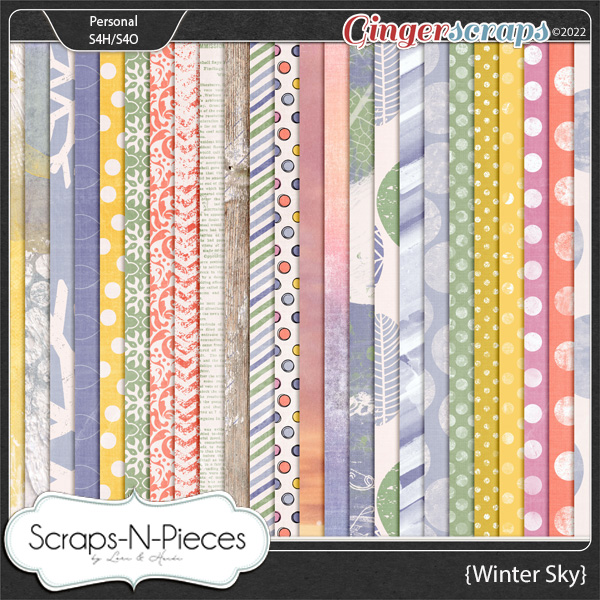 Winter Sky Papers by Scraps N Pieces 