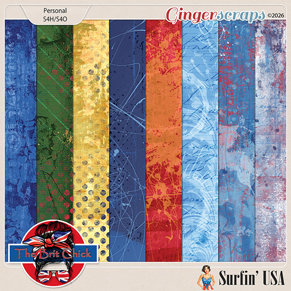 Surfin' USA Artsy Papers By The Brit Chick
