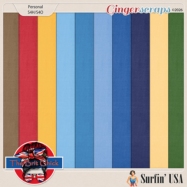 Surfin' USA Solid Papers By The Brit Chick