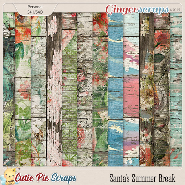 Santa's Summer Break Wood Papers