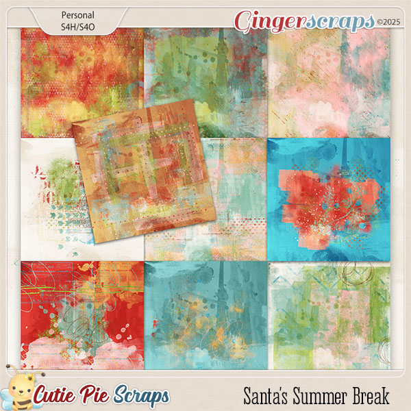 Santa's Summer Break Painted Papers