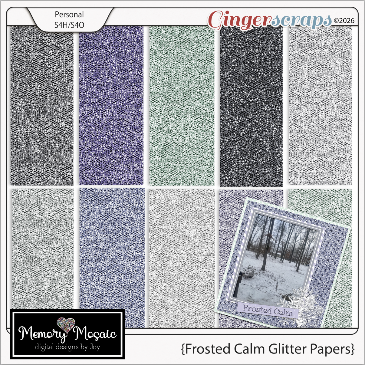 Frosted Calm Glitter Papers by Memory Mosaic