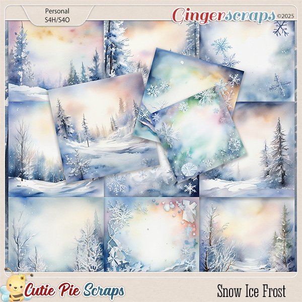 Snow Ice Frost Artsy Watercolors Papers