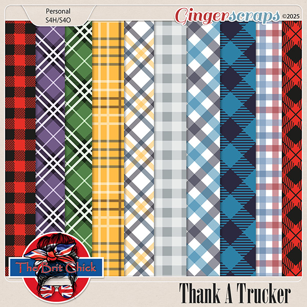 Thank A Trucker Plaid Papers By The Brit Chick