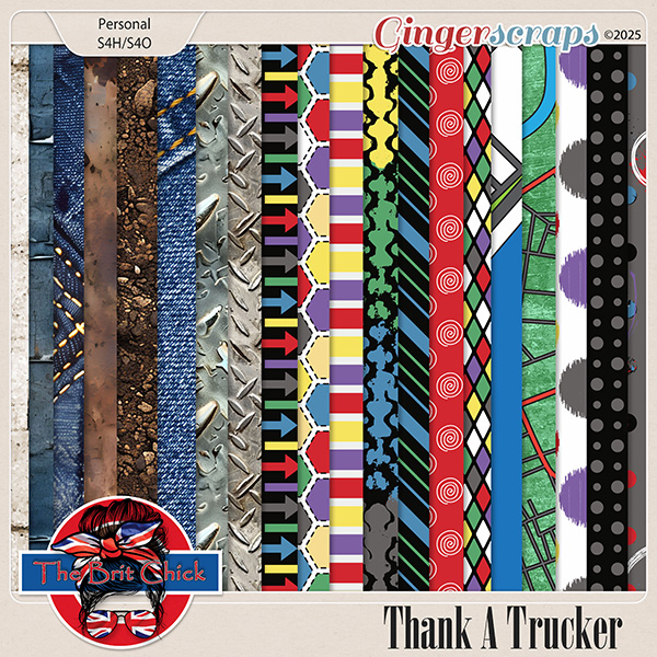 Thank A Trucker Patterned Papers By The Brit Chick