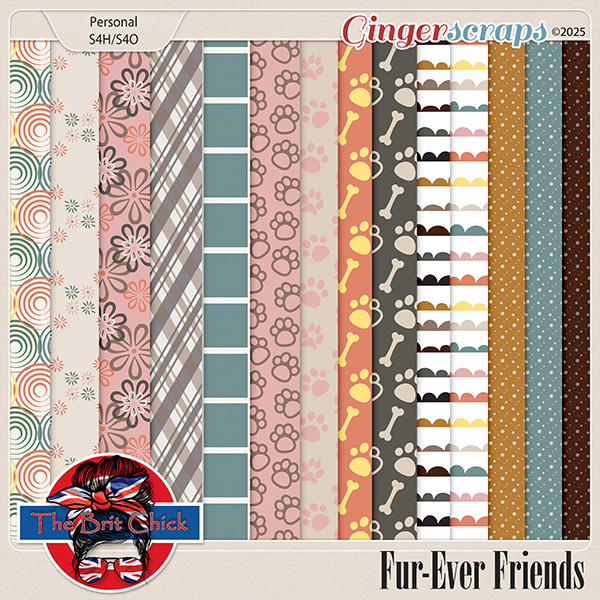 Fur-Ever Friends Patterned Papers By The Brit Chick