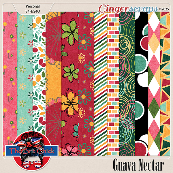 Guava Nectar Patterned Papers By The Brit Chick