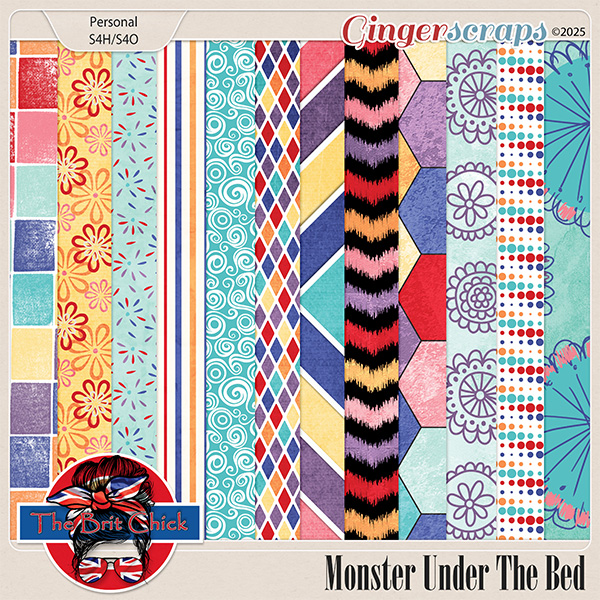 Monsters Under The Bed Patterned Paper By The Brit Chick