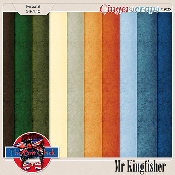 Mr Kingfisher Solid Papers By The Brit Chick