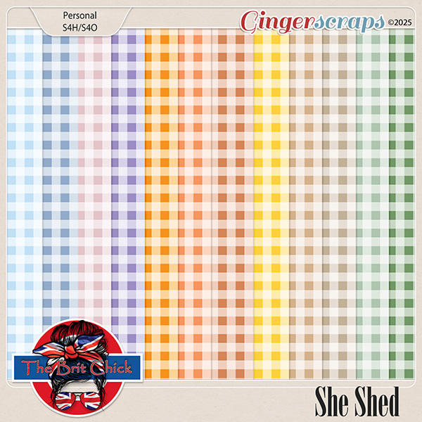 She Shed Gingham Papers By The Brit Chick