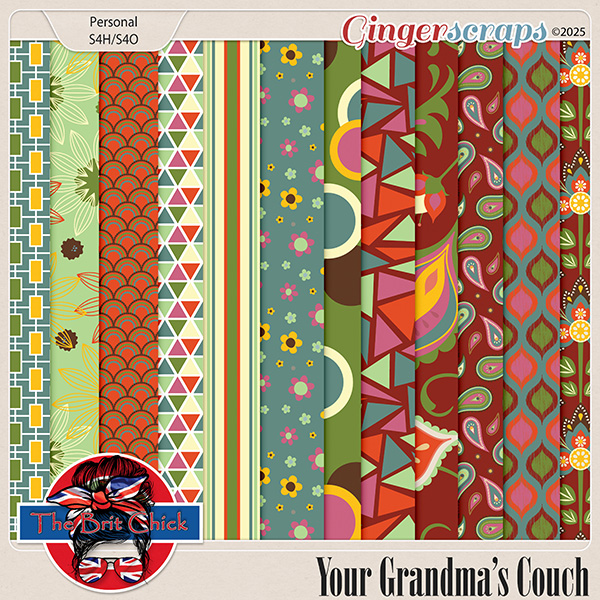 Your Grandma's Couch Patterned Papers By The Brit Chick
