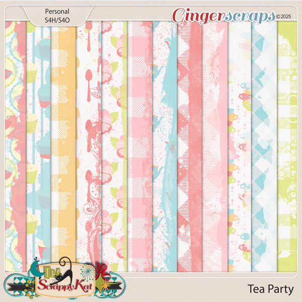 Tea Party Distressed Paper by The Scrappy Kat