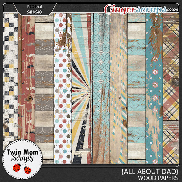 All About Dad - WOOD PAPERS by Twin Mom Scraps