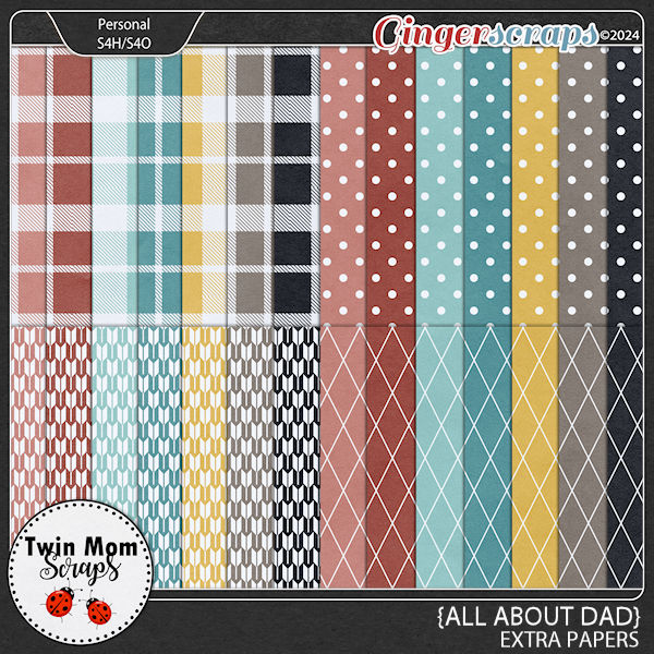 All About Dad - EXTRA PAPERS by Twin Mom Scraps