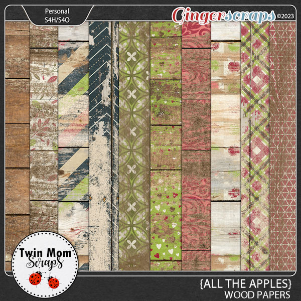 All the Apples - WOOD PAPERS by Twin Mom Scraps