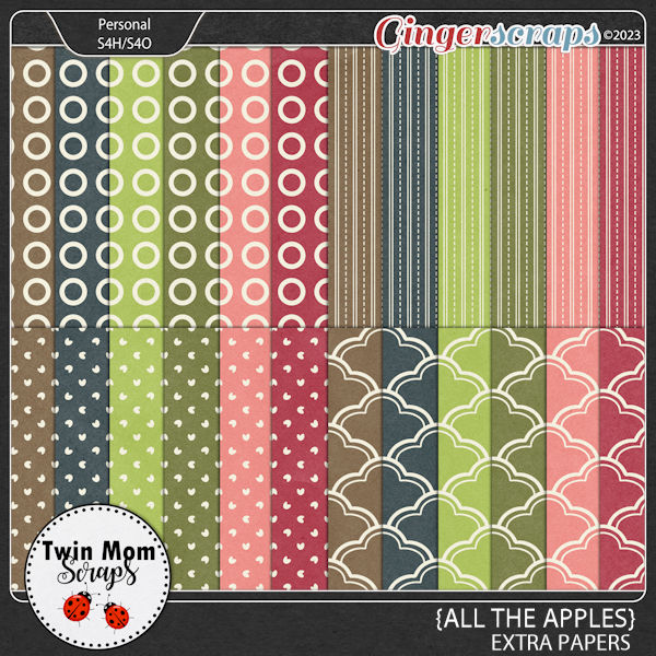 All the Apples - EXTRA PAPERS by Twin Mom Scraps