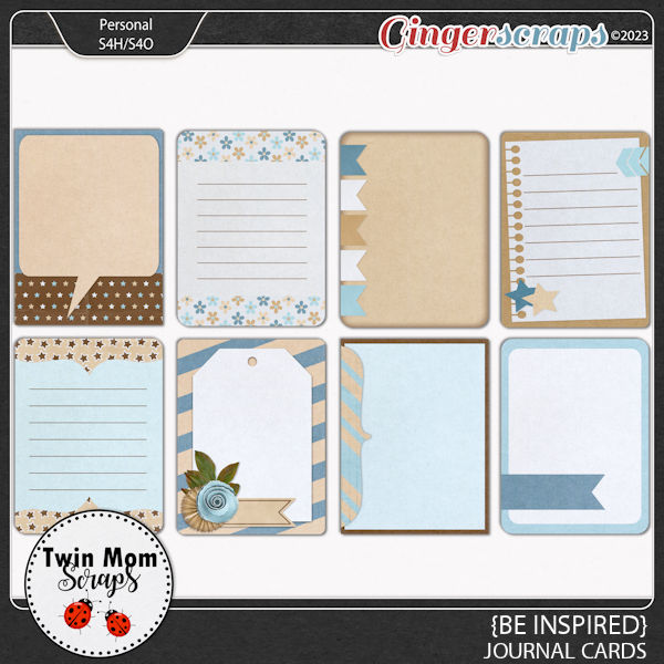 Be Inspired - JOURNAL CARDS by Twin Mom Scraps