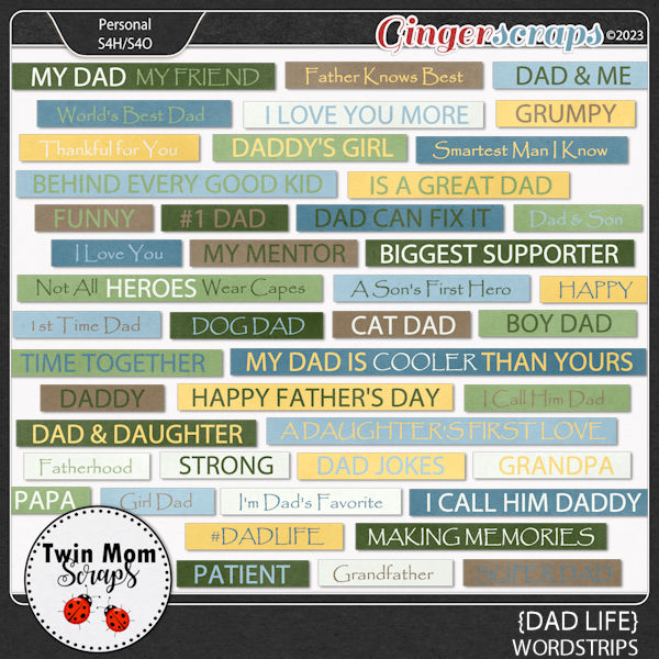 Dad Life - WORD STRIPS by Twin Mom Scraps