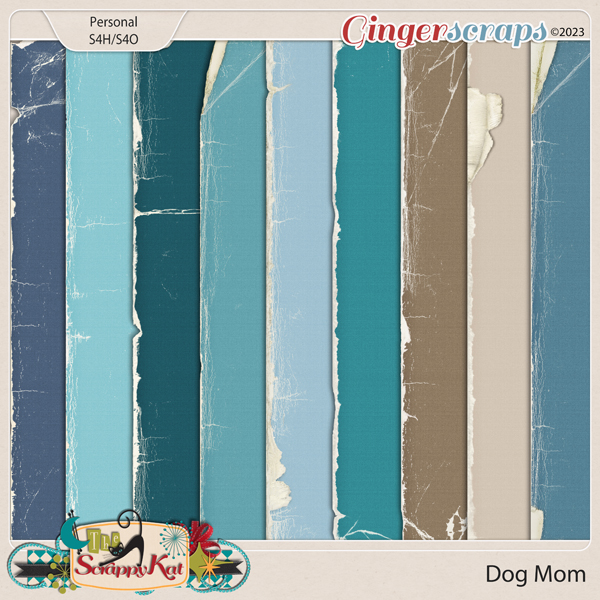 Dog Mom Worn and Torn Papers by The Scrappy Kat