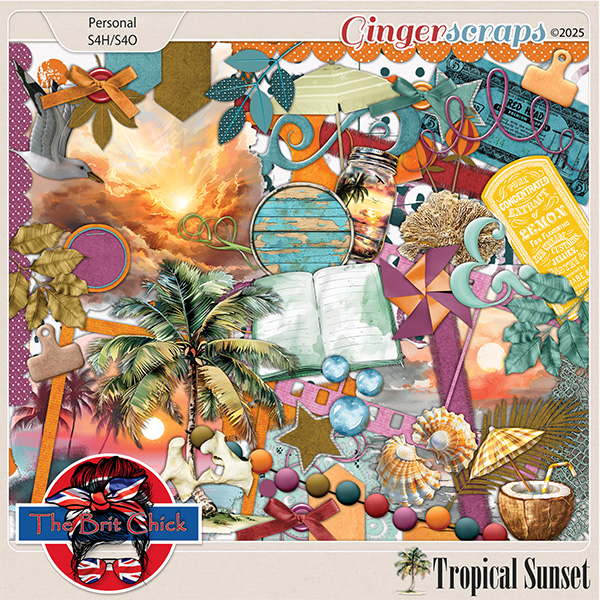 Tropical Sunset Elements By The Brit Chick