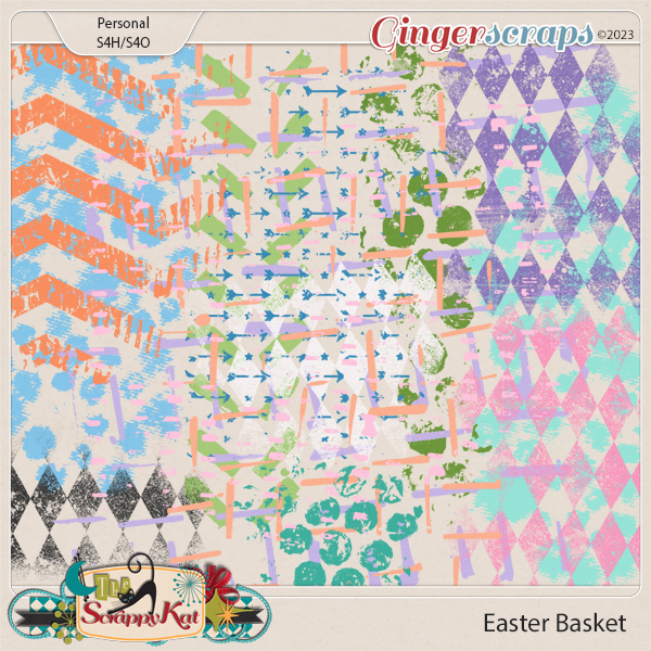 Easter Basket Grunge Stamps by The Scrappy Kat