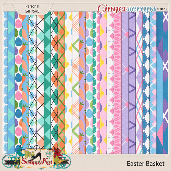 Easter Basket Pattern Papers by The Scrappy Kat
