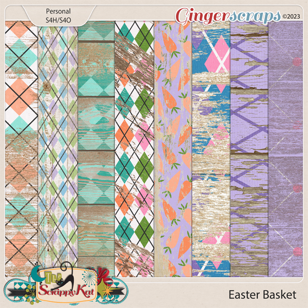 Easter Basket Painted Wood Papers by The Scrappy Kat