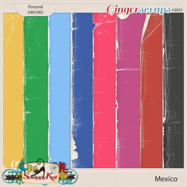 Mexico Worn and Torn Papers by The Scrappy Kat