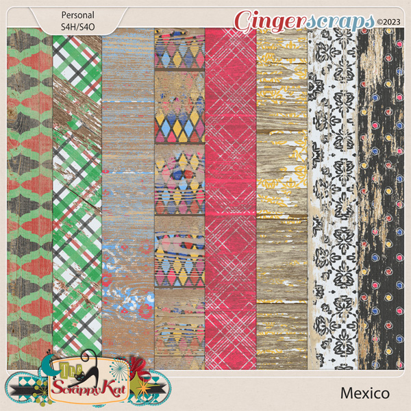 Mexico Painted Wood Papers by The Scrappy Kat