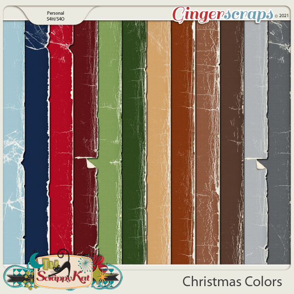 Christmas Colors Torn Papers by The Scrappy Kat