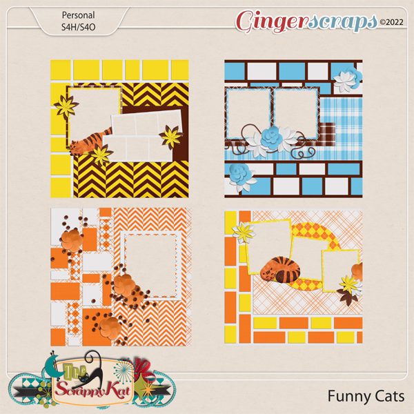 Funny Cats Quick Pages by The Scrappy Kat