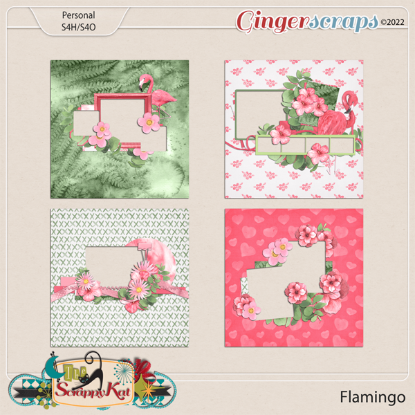 Flamingo Quick Pages by The Scrappy Kat