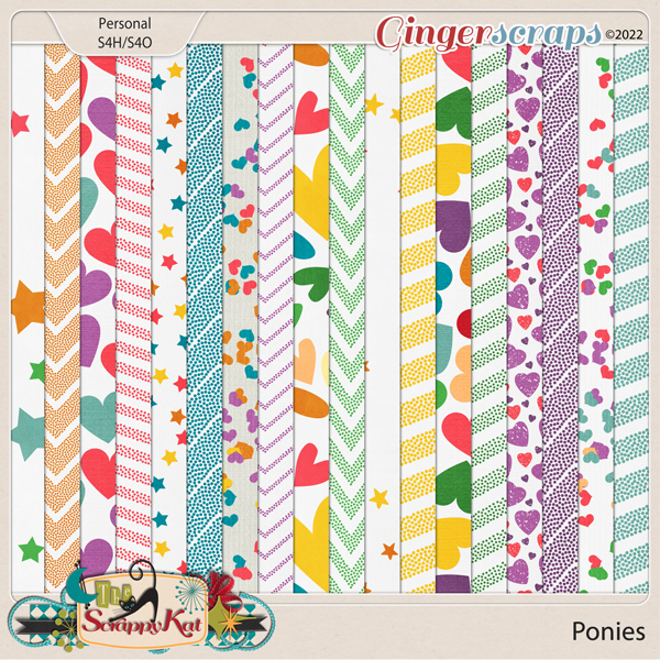 Ponies Pattern Papers by The Scrappy Kat