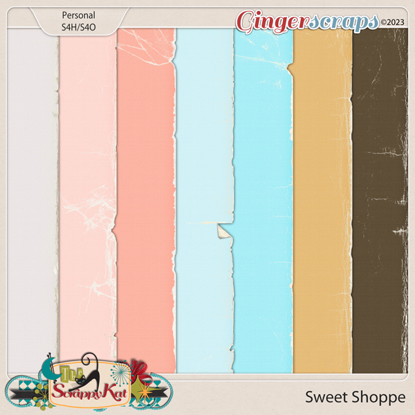 Sweet Shoppe Worn and Torn Paper Pack by The Scrappy Kat