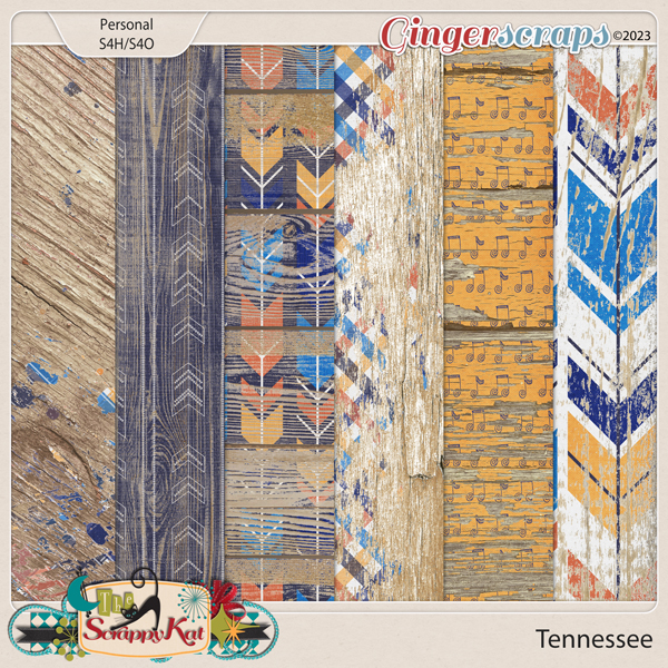 Tennessee Painted Wood Papers by The Scrappy Kat