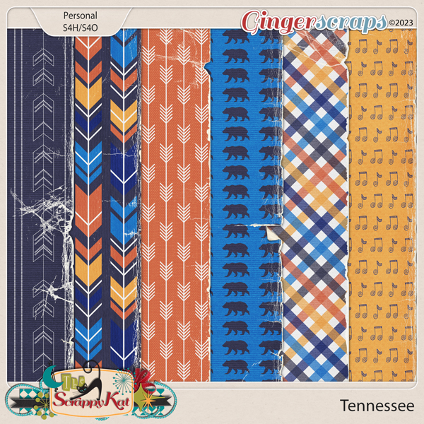 Tennessee Worn and Torn Papers by The Scrappy Kat