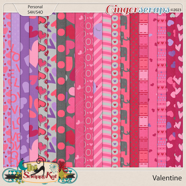 Valentine Pattern Paper Pack by The Scrappy Kat