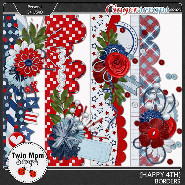 Happy 4th - BORDERS by Twin Mom Scraps