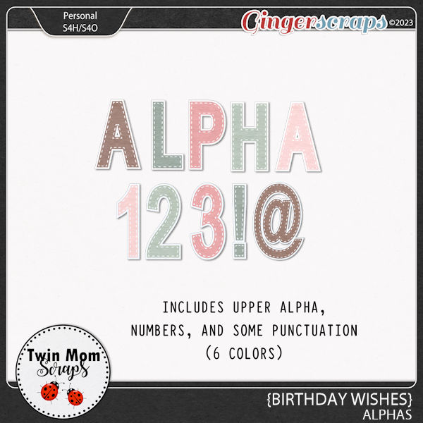 Birthday Wishes - ALPHAS by Twin Mom Scraps