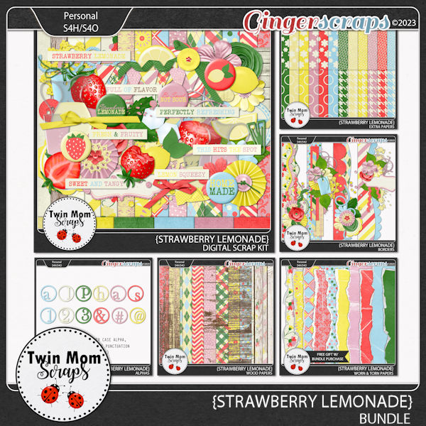 Strawberry Lemonade - BUNDLE by Twin Mom Scraps