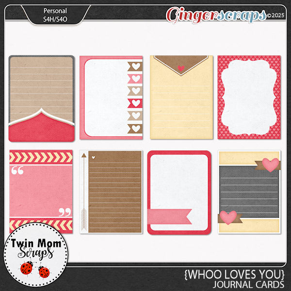 Whoo Loves You - JOURNAL CARDS by Twin Mom Scraps