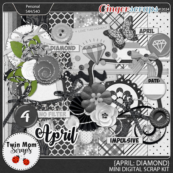 April: Diamond - MINI KIT by Twin Mom Scraps