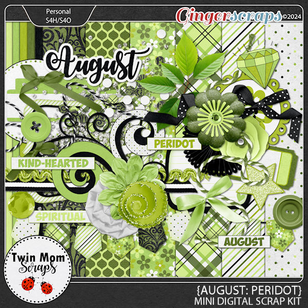 August: Peridot - MINI KIT by Twin Mom Scraps