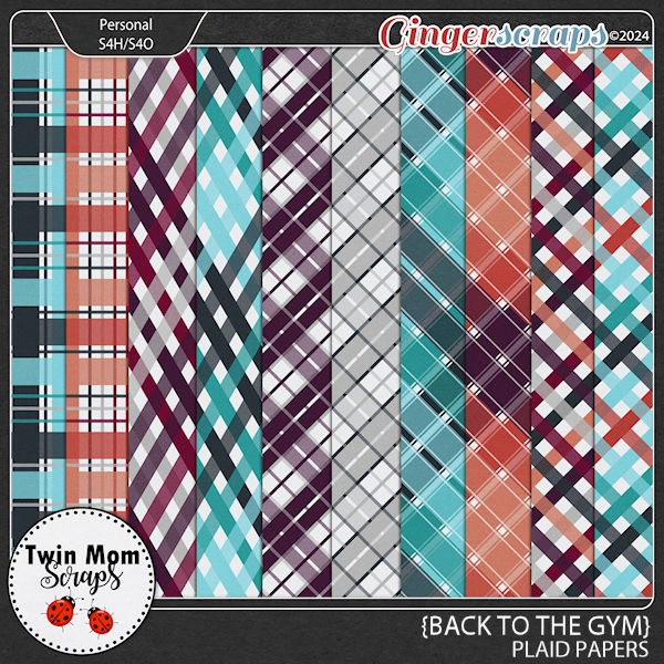 Back to the Gym - PLAID PAPERS by Twin Mom Scraps