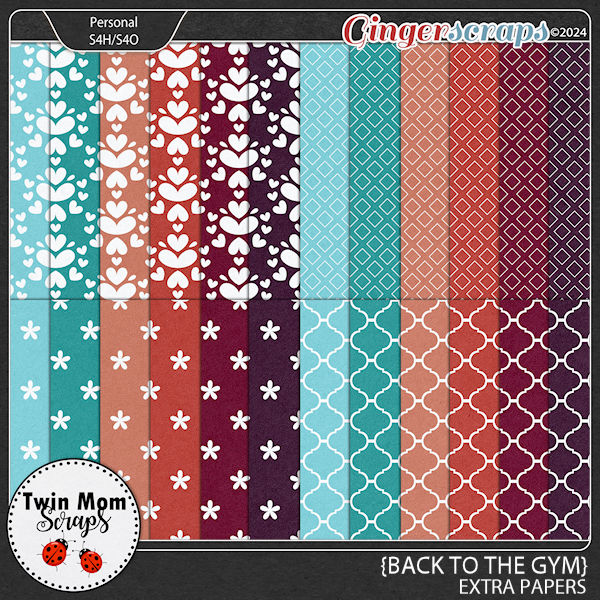 Back to the Gym - EXTRA PAPERS by Twin Mom Scraps