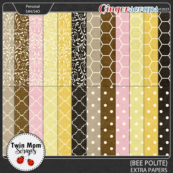 Bee Polite - EXTRA PAPERS by Twin Mom Scraps