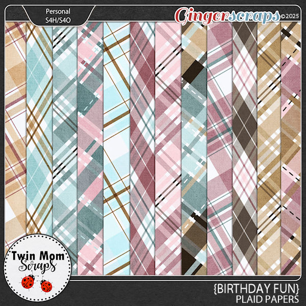 Birthday Fun - PLAID PAPERS by Twin Mom Scraps