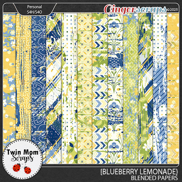 Blueberry Lemonade - BLENDED PAPERS by Twin Mom Scraps